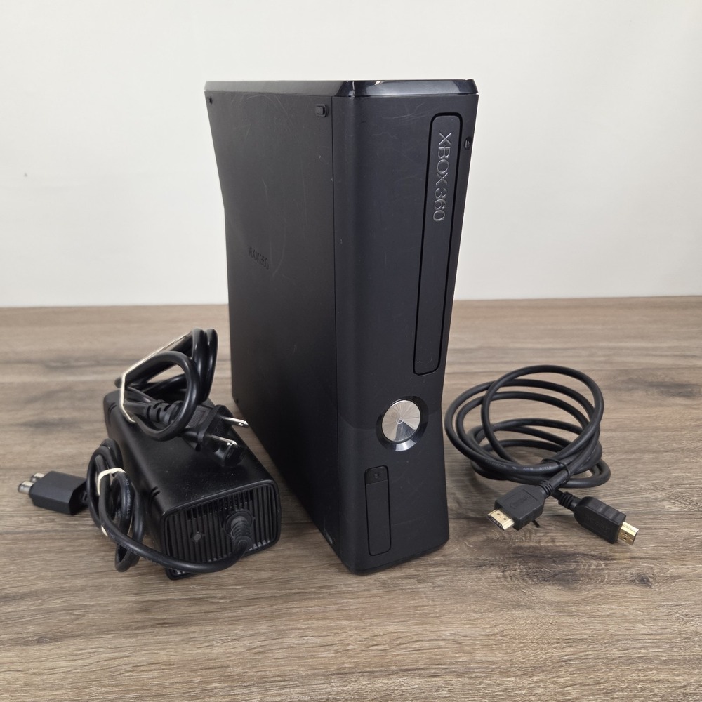 Xbox 360 S Slim Console 250GB Model 1439 Tested Working Console w/ Cables